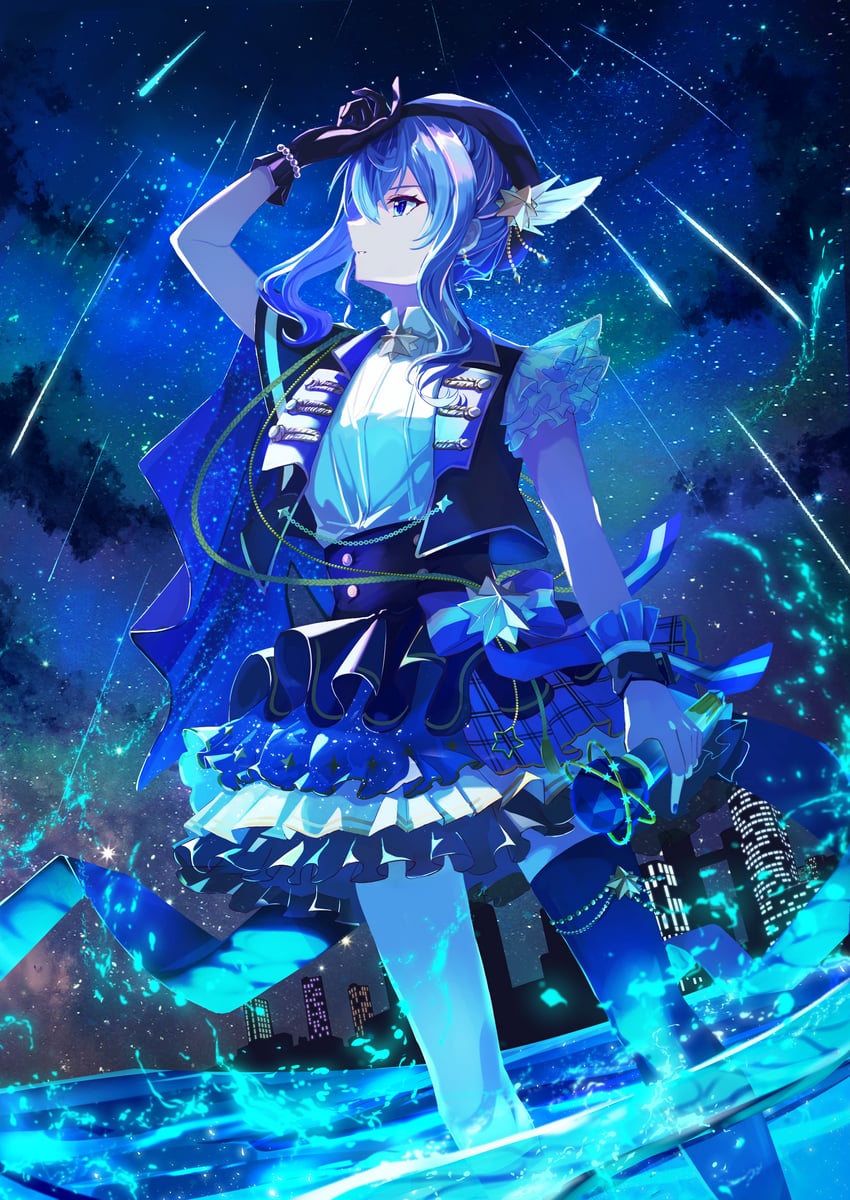 hoshimachi suisei (hololive) drawn by shishamope