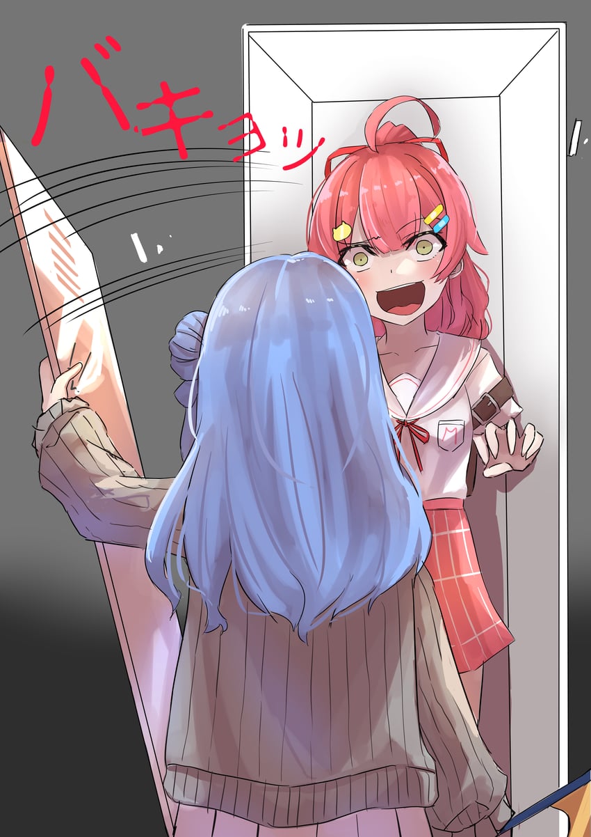 hoshimachi suisei and sakura miko (hololive and 1 more) drawn by nanakusa_ayame