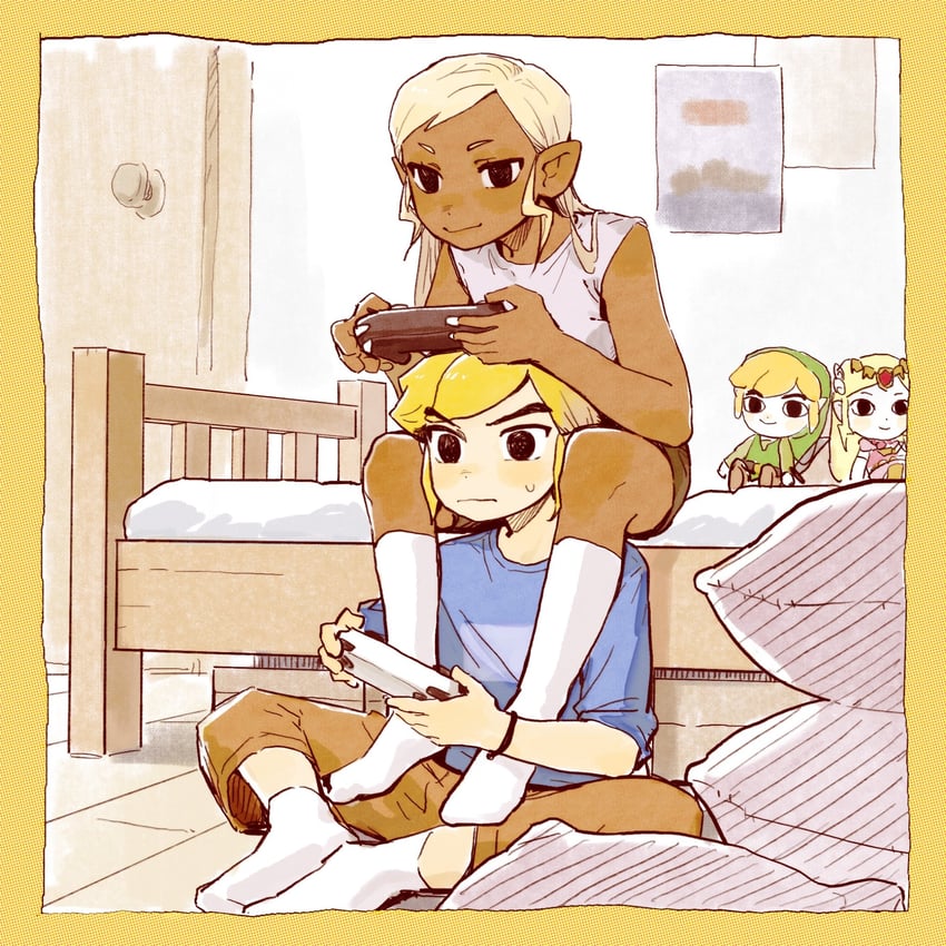link, princess zelda, toon link, and tetra (the legend of zelda and 1 more) drawn by senzo6700