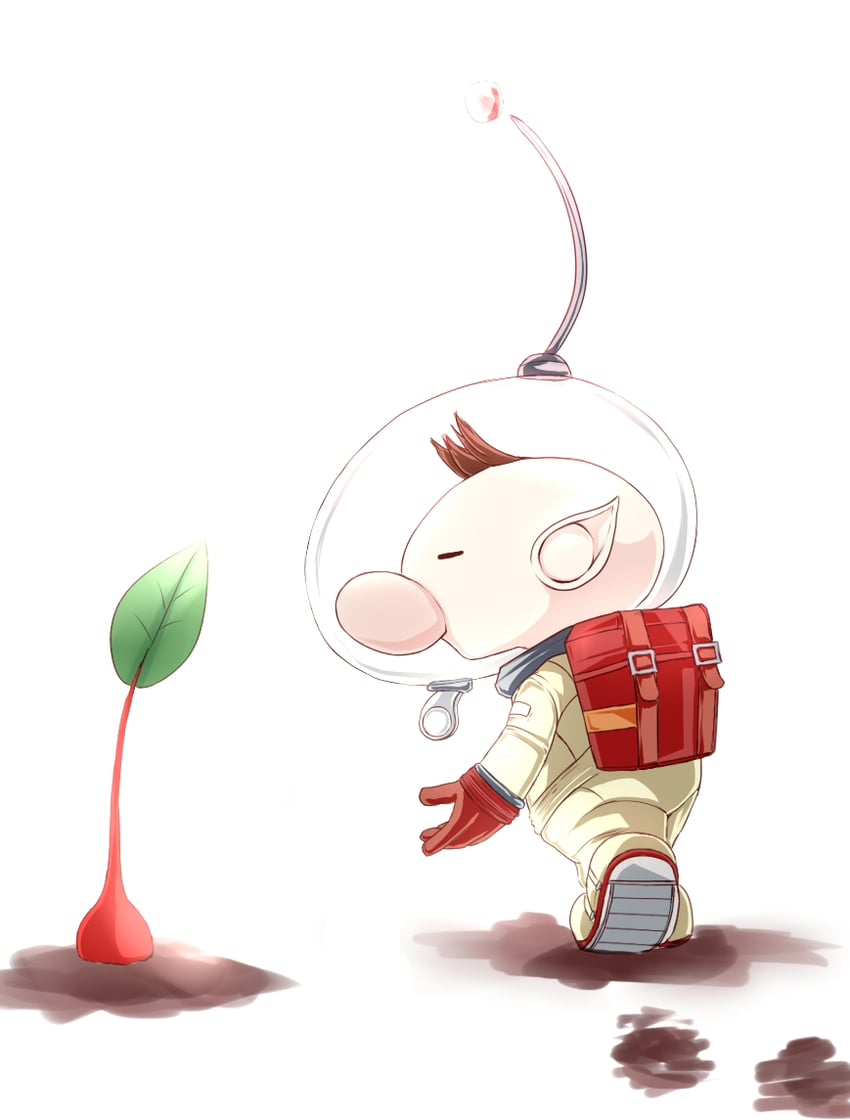 red pikmin and olimar (pikmin) drawn by black-apple_1218