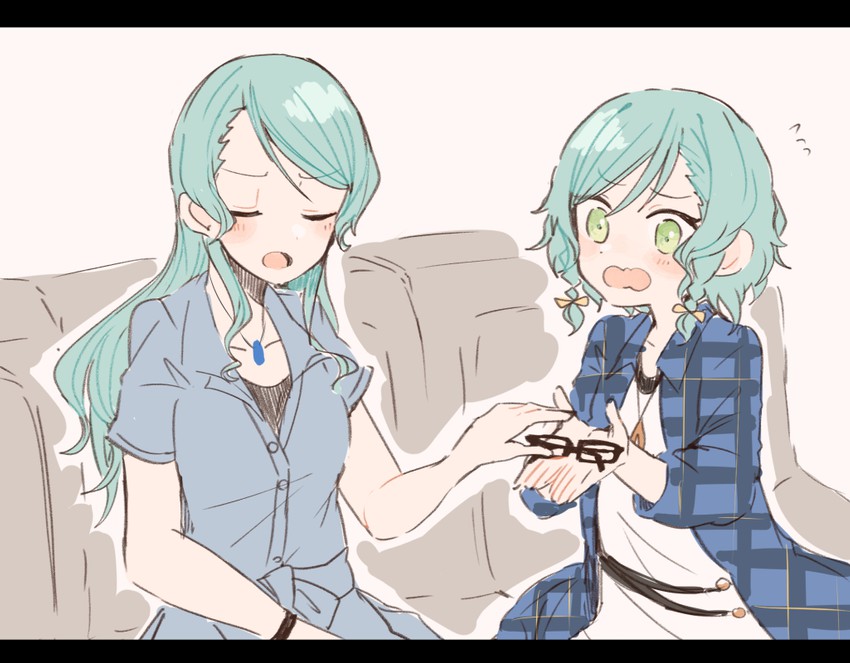 hikawa sayo and hikawa hina (bang dream!) drawn by itomugi-kun