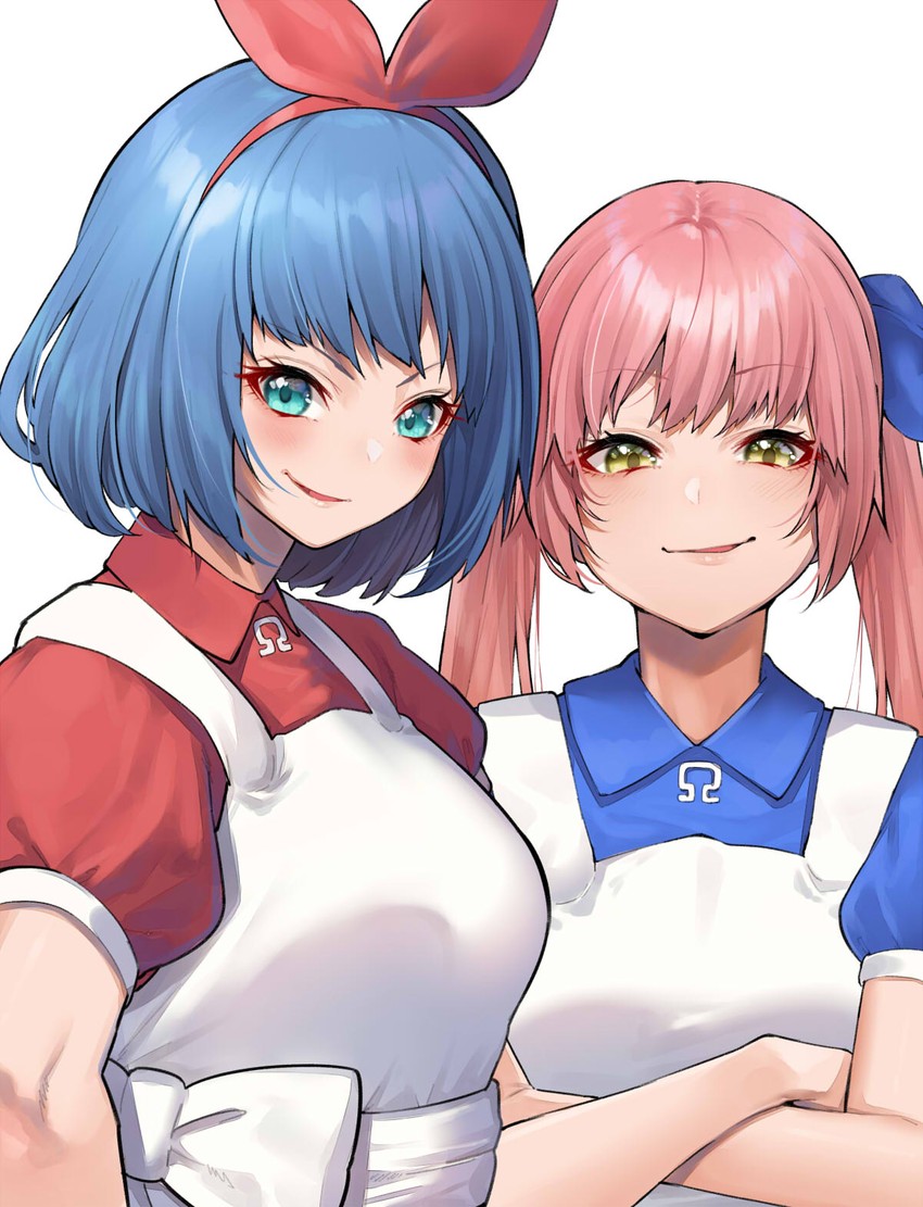 omega rio and omega ray (omega sisters) drawn by mikan_(chipstar182)