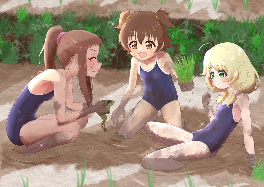 akagi miria, yusa kozue, and koseki reina (idolmaster and 1 more) drawn by e_sen_a1000