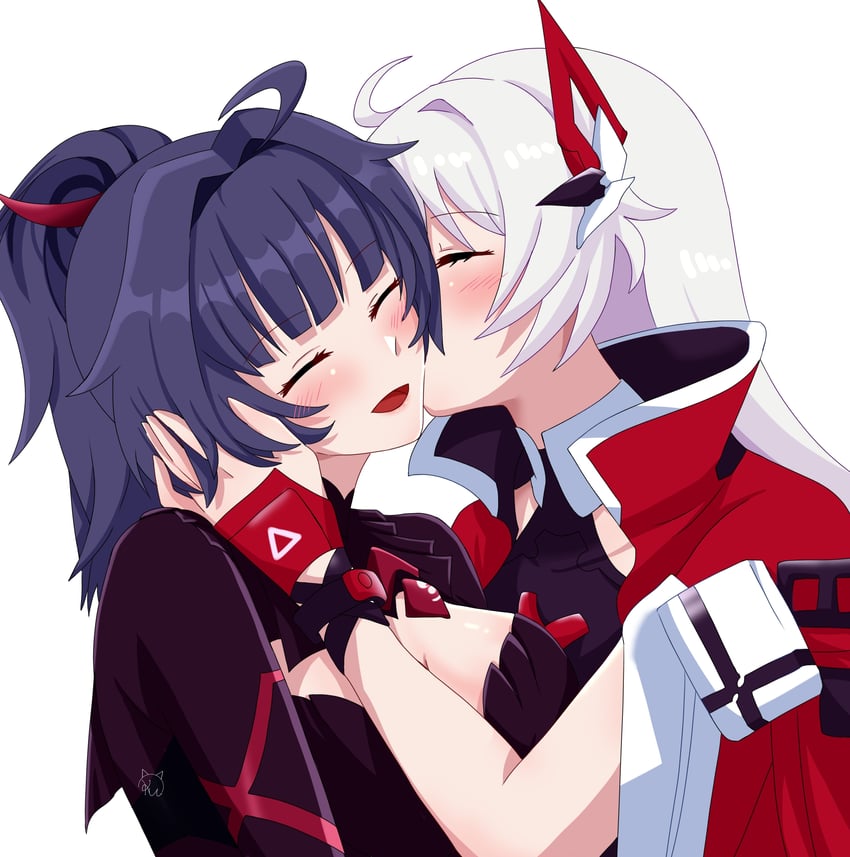 kiana kaslana and raiden mei (honkai and 1 more) drawn by kudayunii
