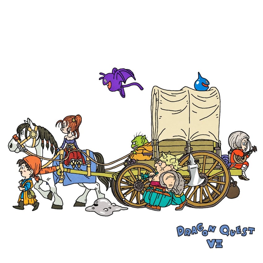 slime, jessica albert, hero, dracky, kukuru, and 5 more (dragon quest and 1 more) drawn by tcgf_04