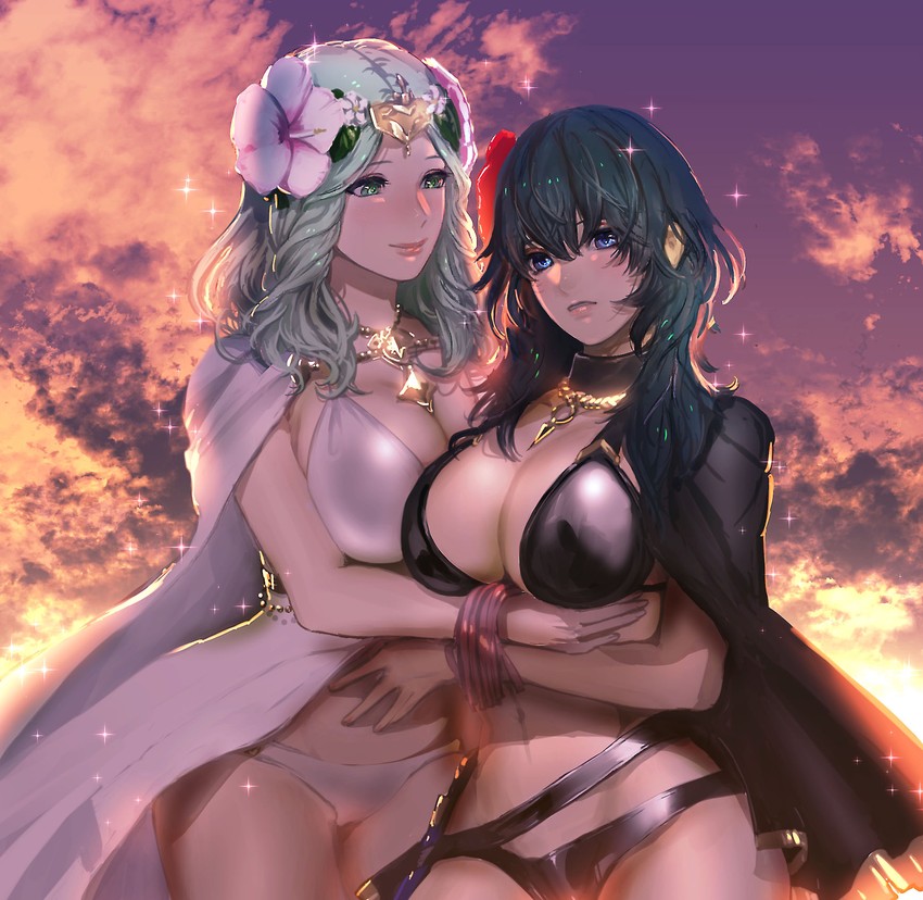 female byleth and rhea (fire emblem and 2 more) drawn by ruo_candyyyy