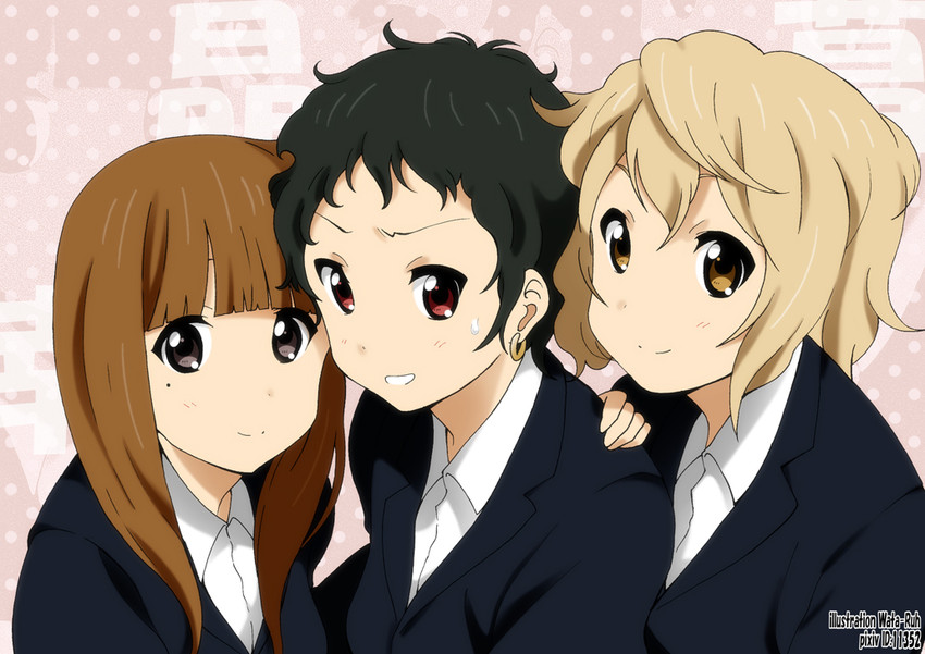 hayashi sachi, wada akira, and yoshida ayame (k-on! and 1 more) drawn by yamasaki_wataru