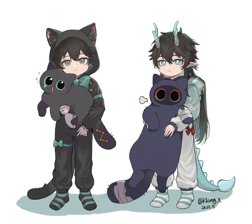 dan heng and blade (honkai and 1 more) drawn by kkong_x