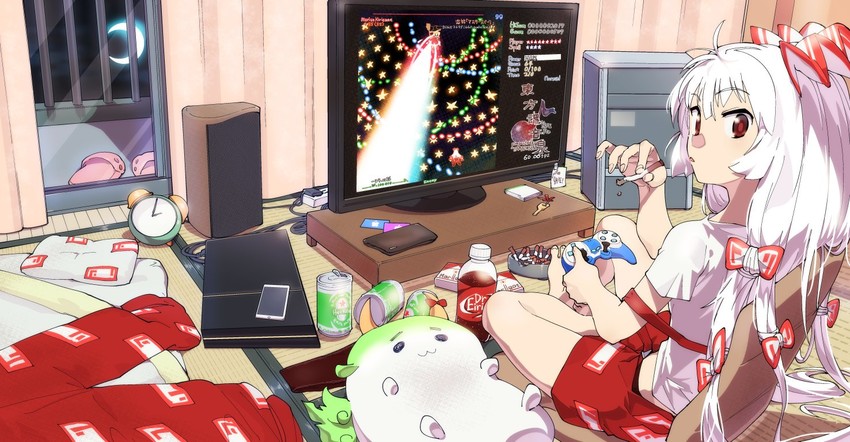 fujiwara no mokou, kamishirasawa keine, and ex-keine (touhou and 3 more) drawn by tsuru_(clainman)