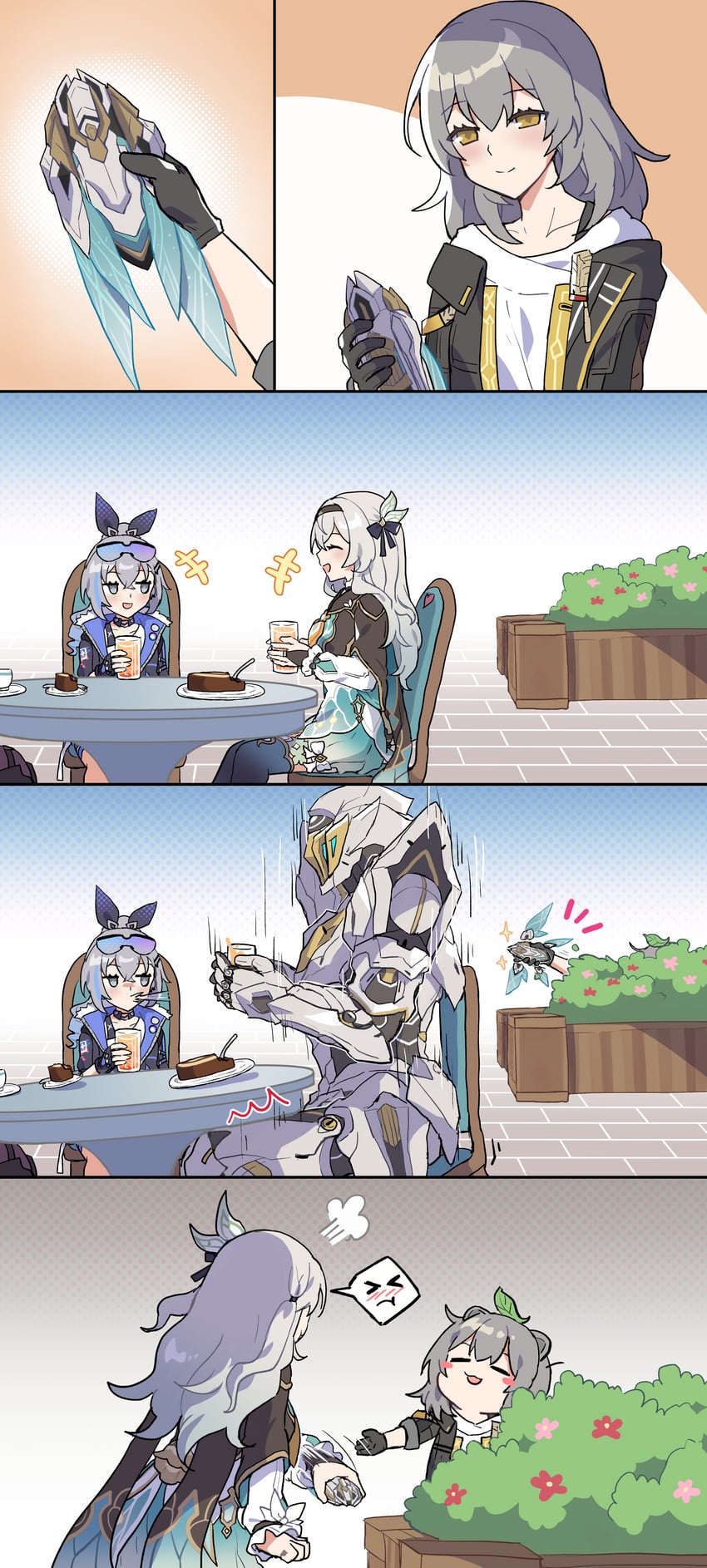 trailblazer, firefly, stelle, silver wolf, and sam (honkai and 1 more) drawn by sakana_(fishchunk)