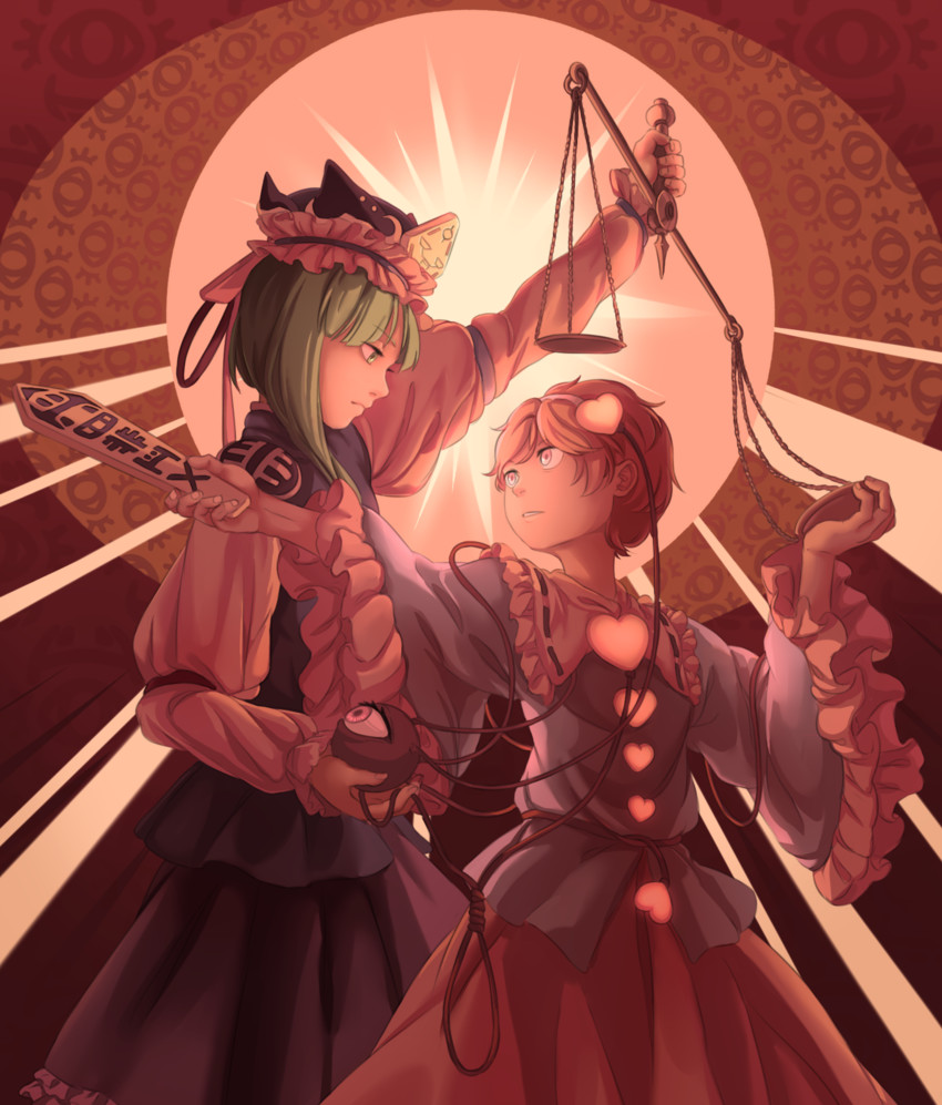 komeiji satori and shiki eiki (touhou) drawn by mefomefo