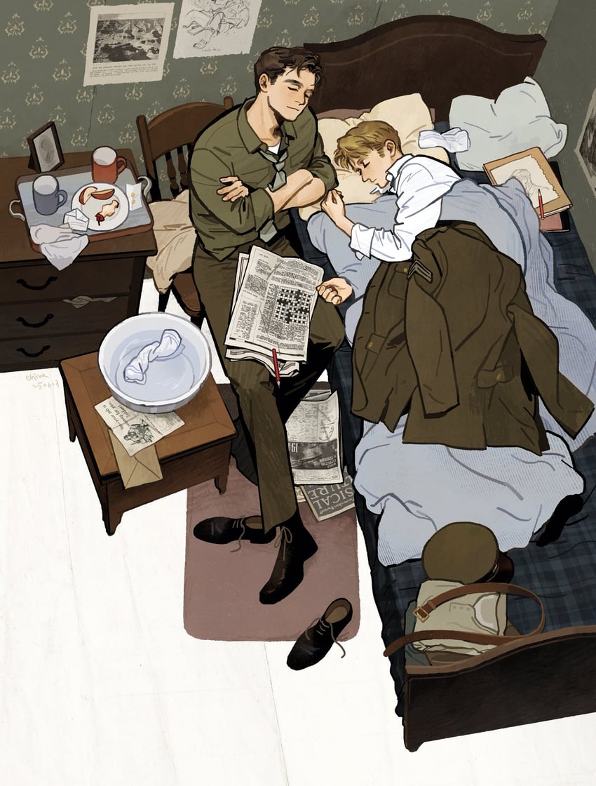 steve rogers and bucky barnes (marvel and 3 more) drawn by chive