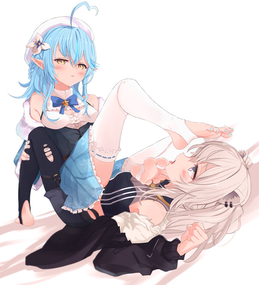 yukihana lamy and shishiro botan (hololive) drawn by kahlua_(artist)