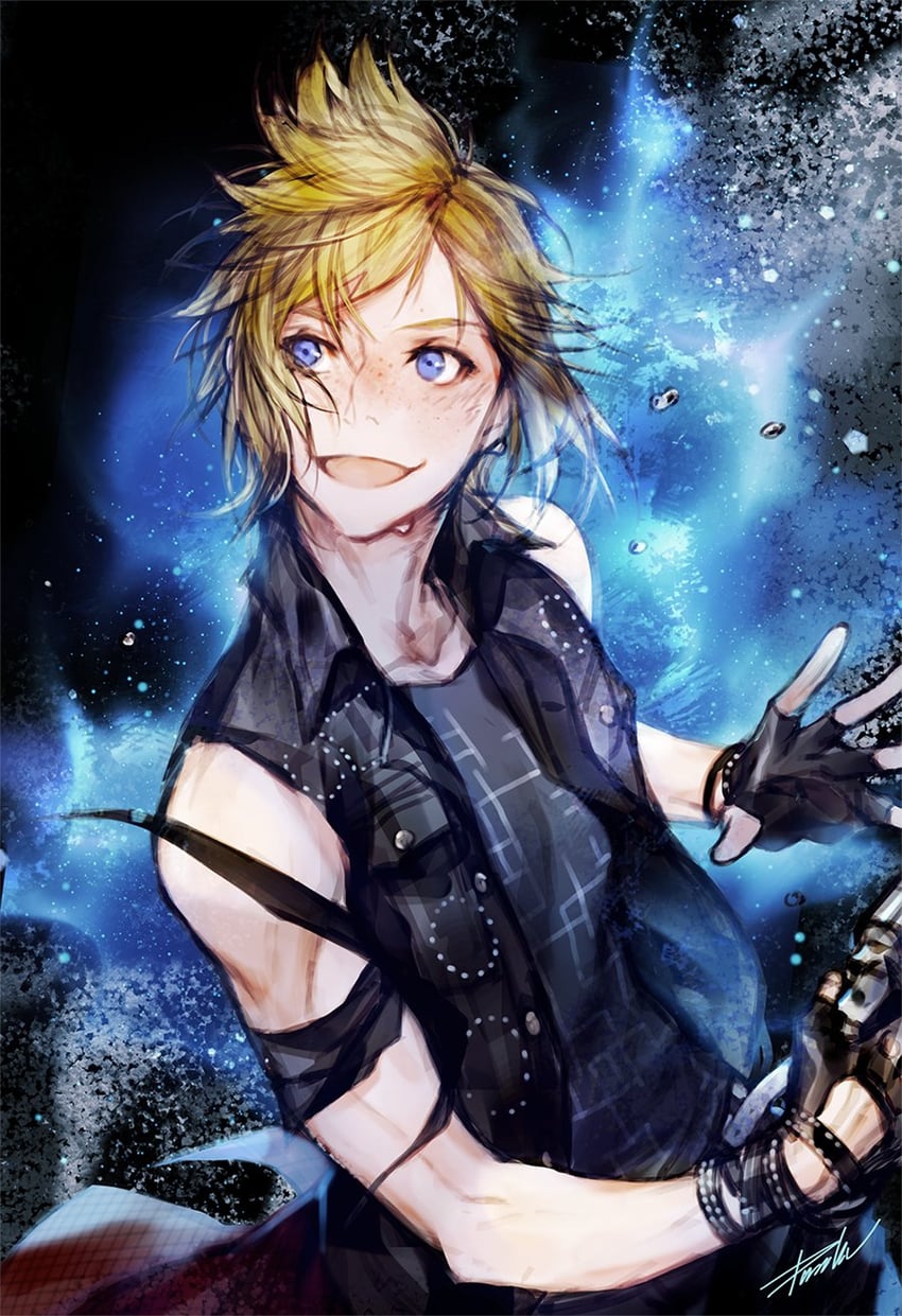prompto argentum (final fantasy and 1 more) drawn by danhu