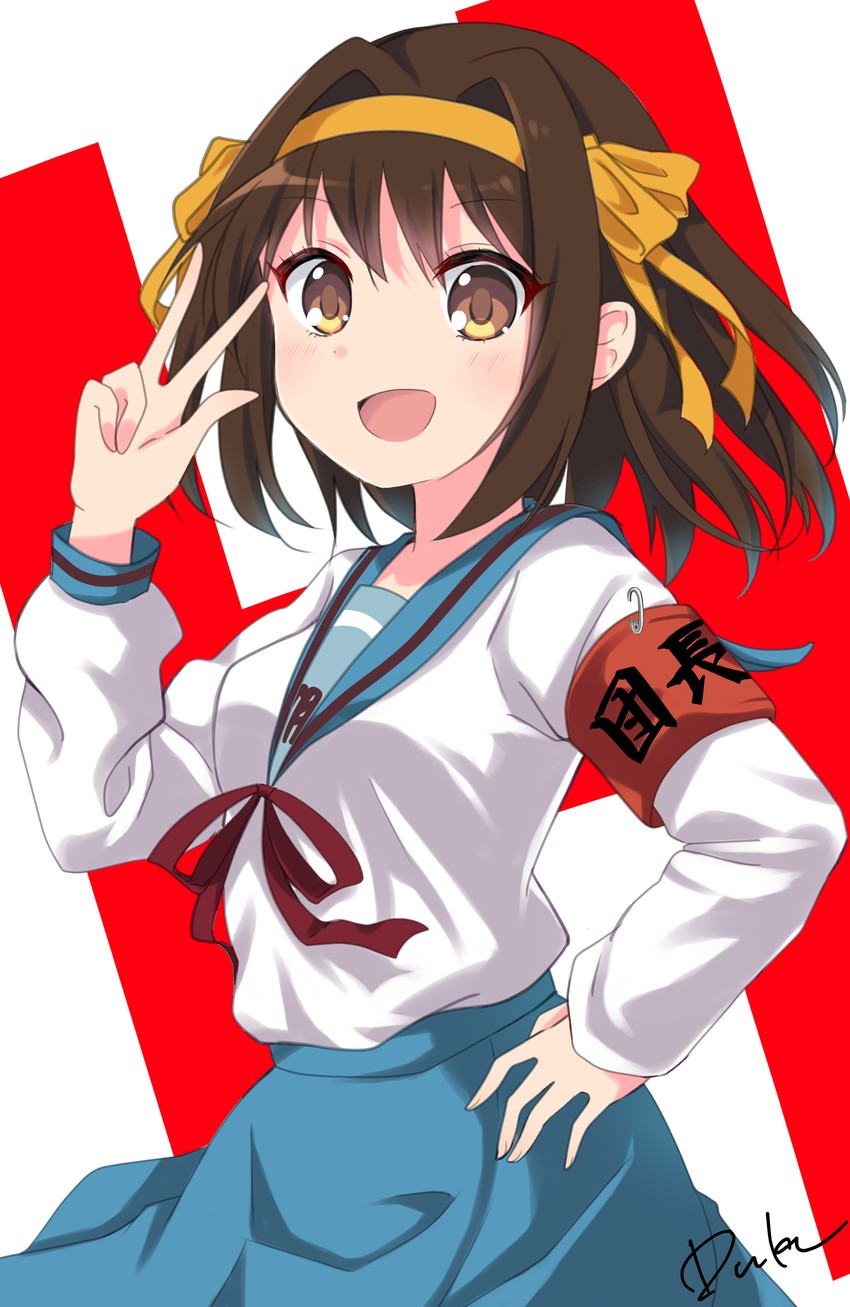 suzumiya haruhi (suzumiya haruhi no yuuutsu) drawn by usagi_koushaku