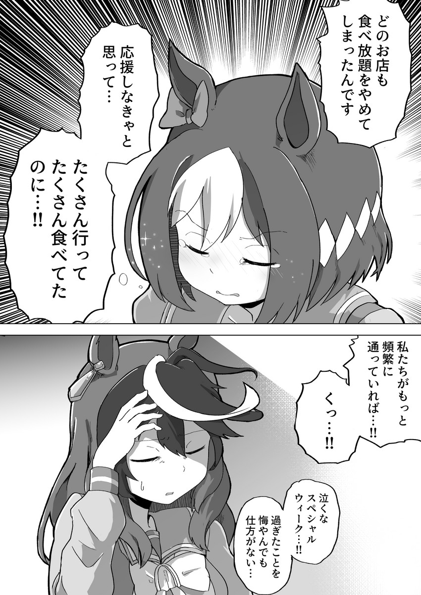 special week and symboli rudolf (umamusume) drawn by baka-man