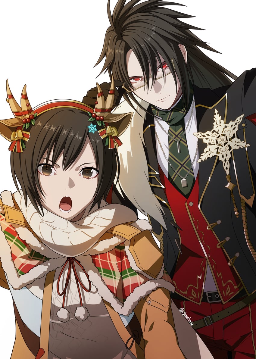 yuffie kisaragi and vincent valentine (final fantasy and 2 more) drawn by igusaharu