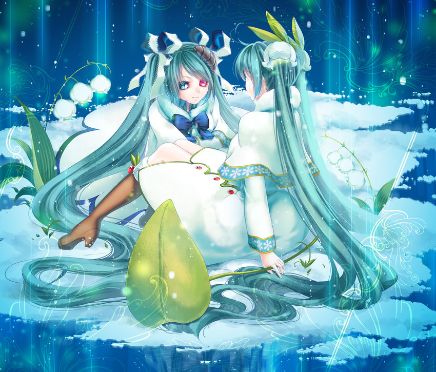 hatsune miku, yuki miku, calne ca, and nato-kun (original and 2 more) drawn by misa_kobayashi