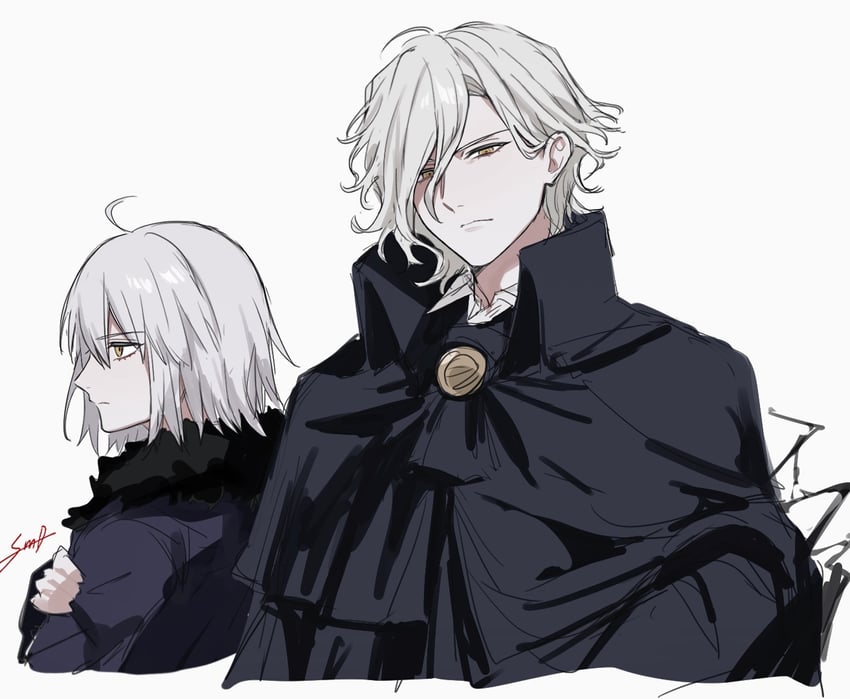 jeanne d'arc alter and edmond dantes (fate and 1 more) drawn by sumi_(gfgf_045)