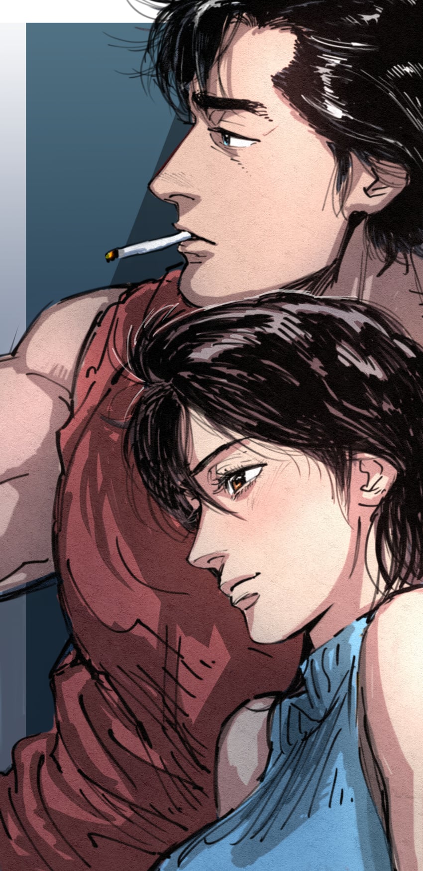 saeba ryou and makimura kaori (city hunter) drawn by tobo_katsuo