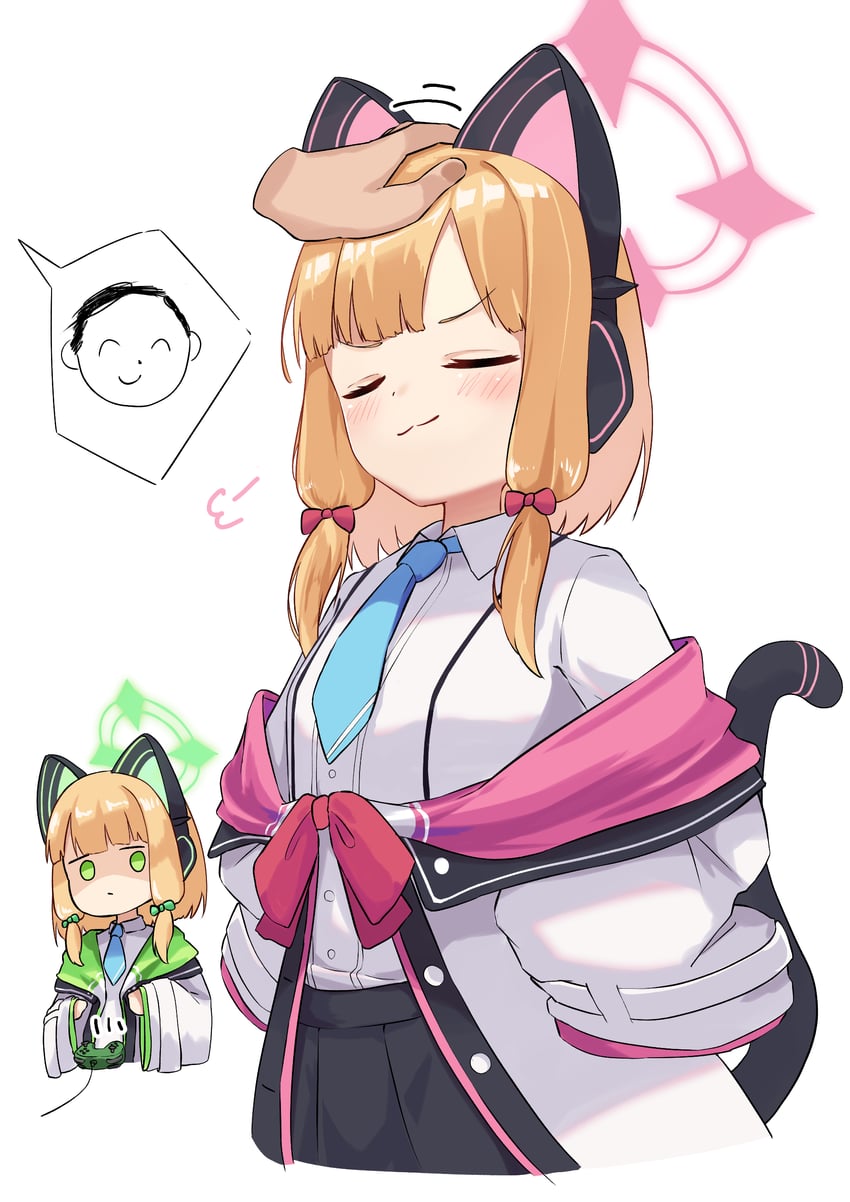 sensei, doodle sensei, momoi, and midori (blue archive) drawn by osmium-76