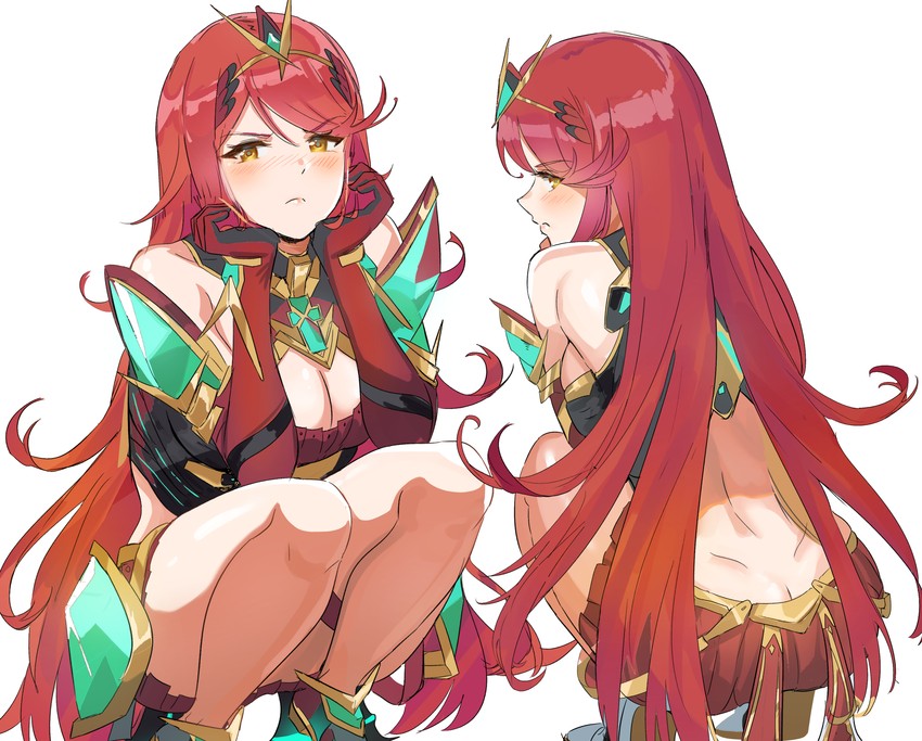 pyra and mythra (xenoblade chronicles and 1 more) drawn by ormille