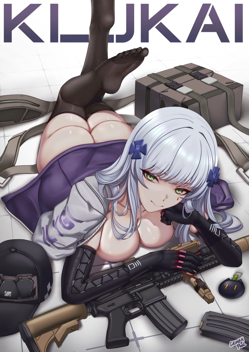 hk416 and klukai (girls' frontline and 1 more) drawn by caiman_pool