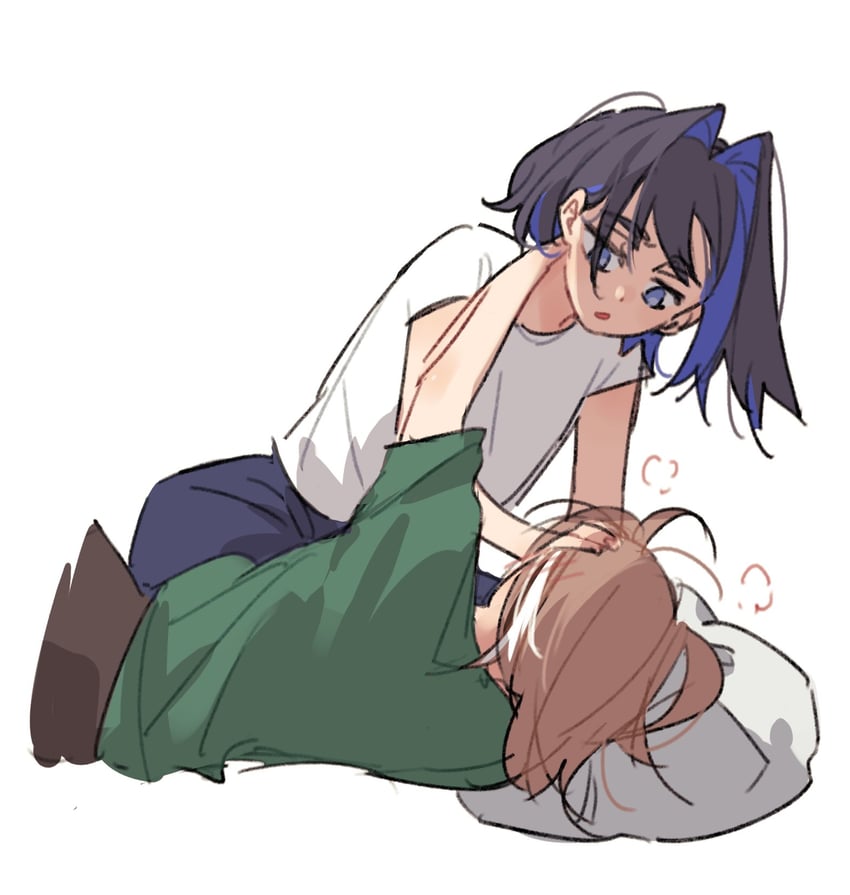 ouro kronii and nanashi mumei (hololive and 1 more) drawn by anco_(platanity)