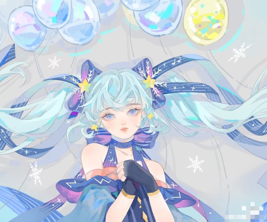 hatsune miku and yuki miku (vocaloid) drawn by yuan_a_zi_a