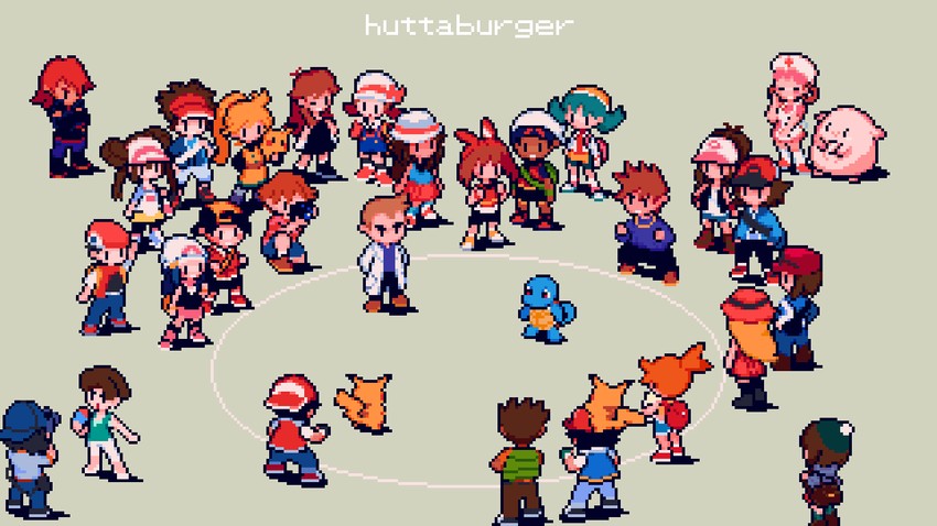 pikachu, dawn, may, rosa, hilda, and 27 more (pokemon and 11 more) drawn by huttaburger