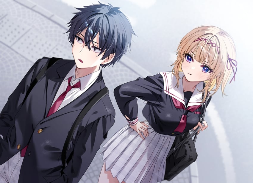 kamishiro airi and kazami ibuki (kiss nante dekinai desho? to chouhatsu suru namaikina osananajimi wo wakara sete yattara yosouijou ni dereta) drawn by chigusa_minori