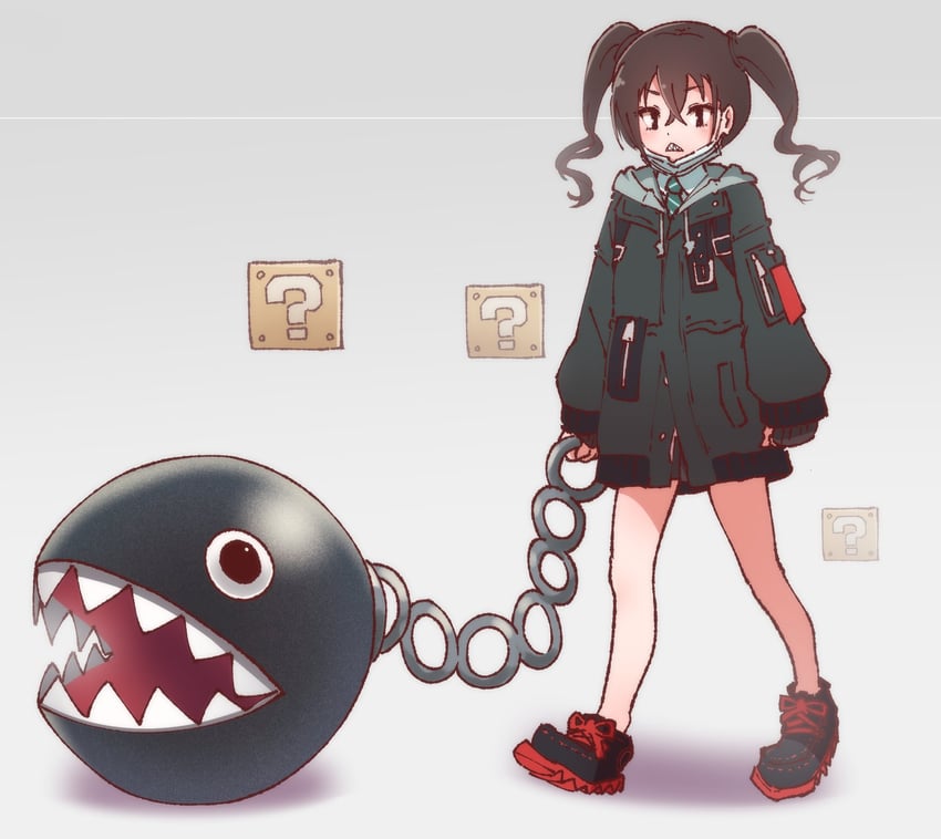 sunazuka akira and chain chomp (idolmaster and 2 more) drawn by ruru_ashihara