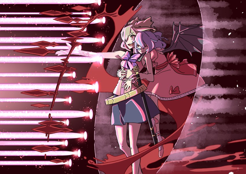 remilia scarlet and toyosatomimi no miko (touhou) drawn by kawayabug