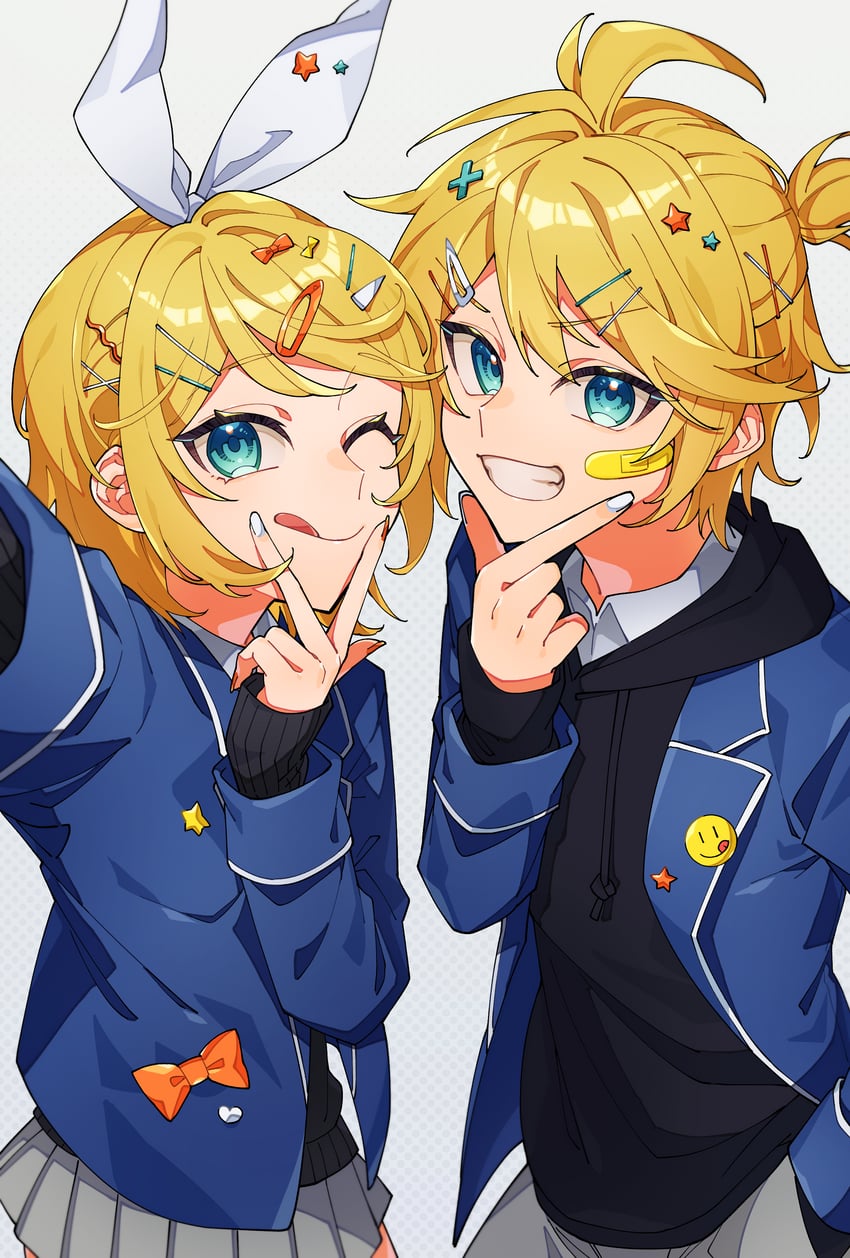 kagamine rin and kagamine len (vocaloid) drawn by odd_(miyoru)