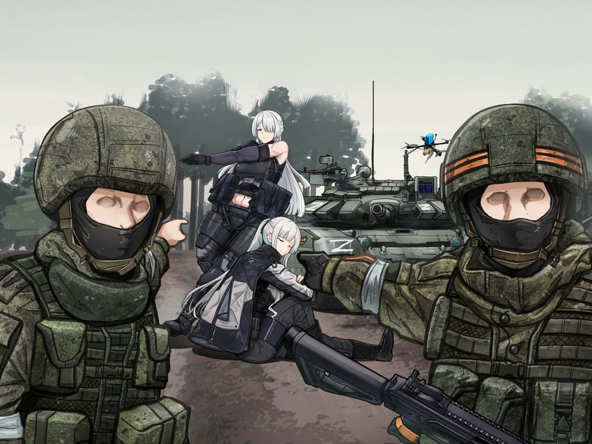 ak-12 and ak-15 (girls' frontline) drawn by holy_light