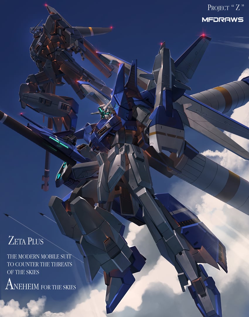 zeta plus and zeta plus c1 (gundam and 1 more) drawn by brayanong999