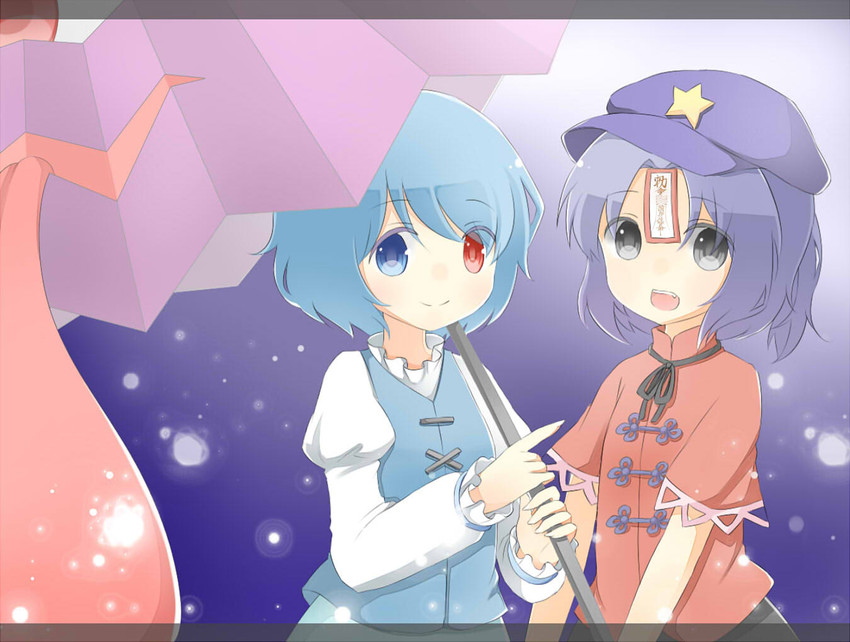tatara kogasa and miyako yoshika (touhou) drawn by ellipsis_(mitei)