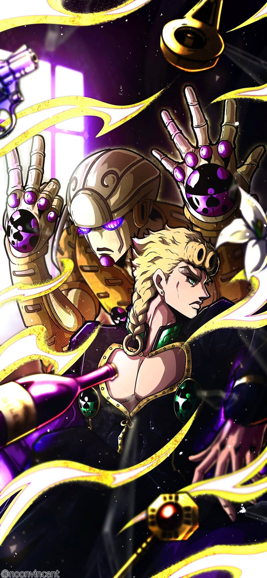 giorno giovanna, gold experience, and mr.president (jojo no kimyou na bouken and 1 more) drawn by noonvincent