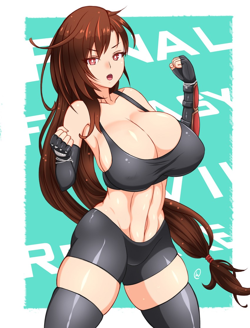 tifa lockhart (final fantasy and 2 more) drawn by mak0h