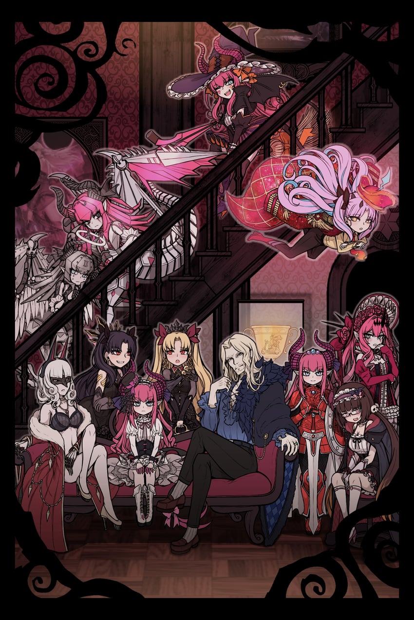 baobhan sith, ereshkigal, ishtar, osakabehime, elizabeth bathory, and 5 more (fate and 1 more) drawn by discat