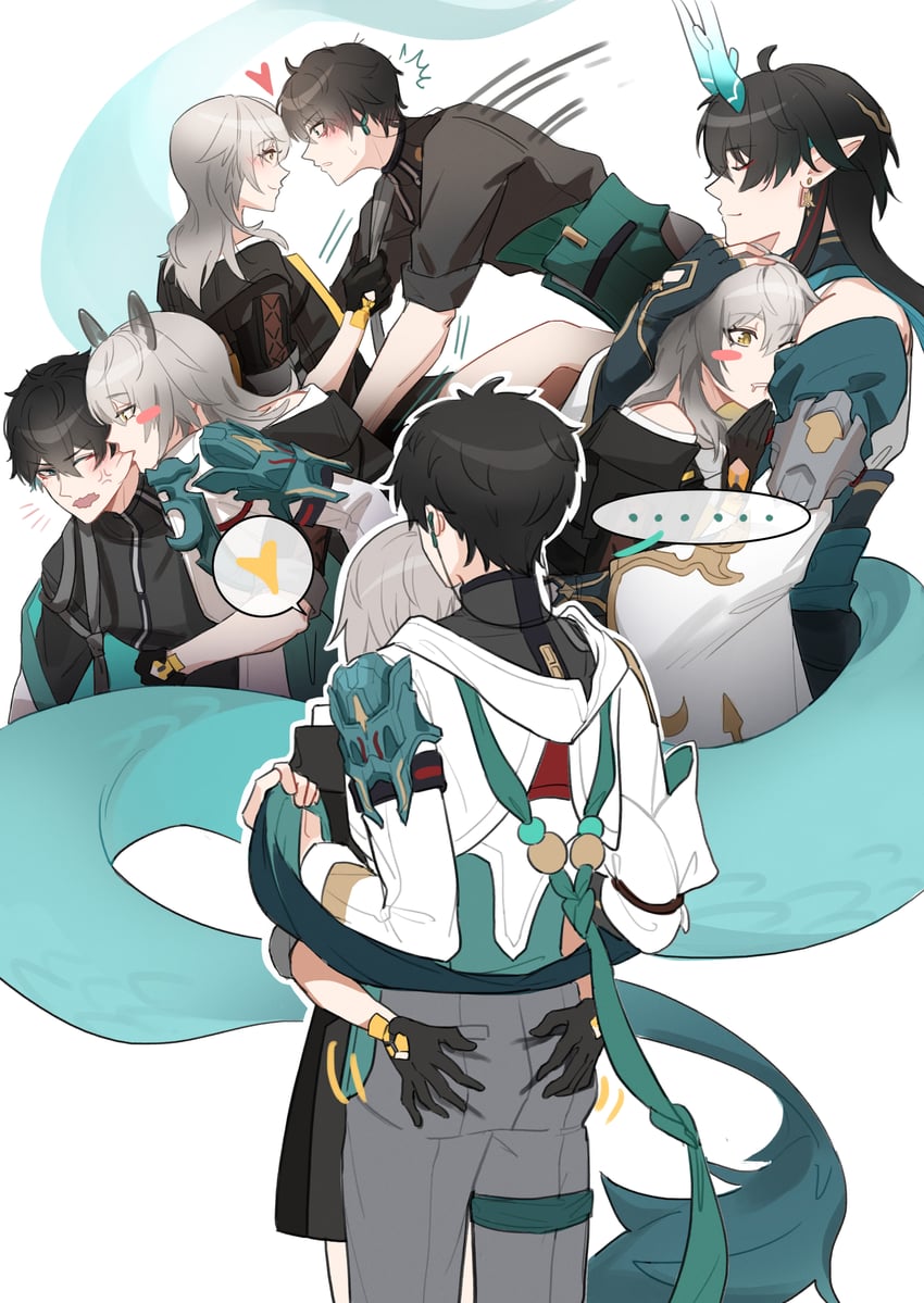 trailblazer, stelle, and dan heng (honkai and 1 more) drawn by 625light