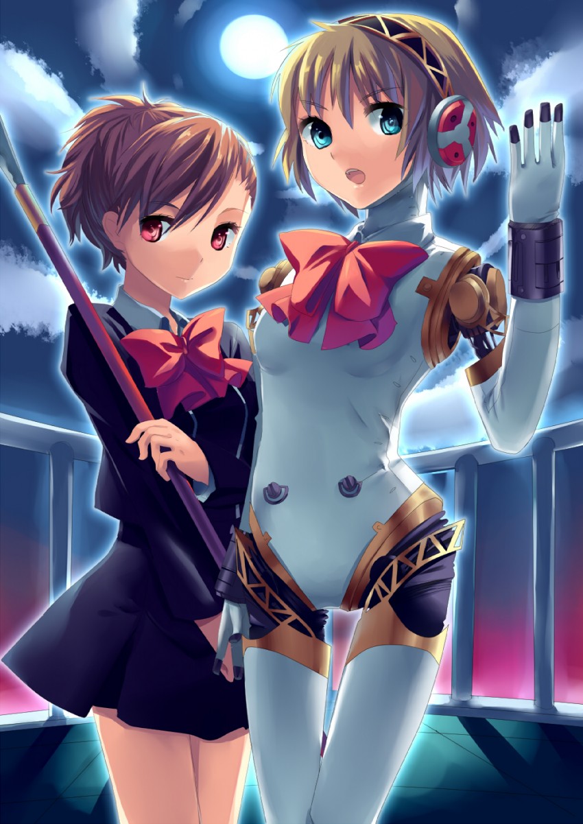 aigis and shiomi kotone (persona and 2 more) drawn by mochiko_(mochiko3121)