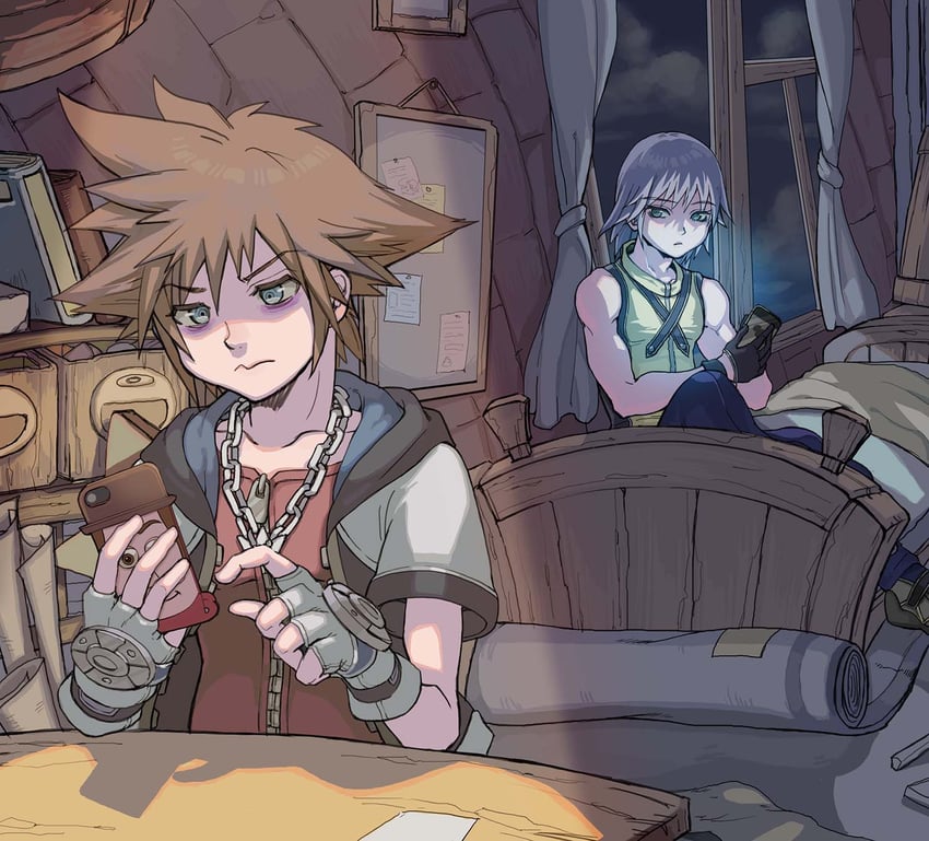 sora, riku, and sheriff woody (kingdom hearts and 2 more) drawn by ohji130