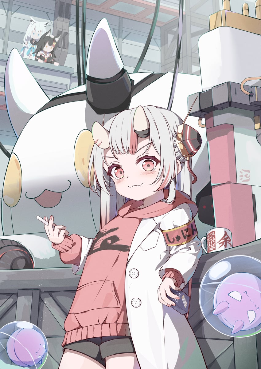 shirakami fubuki, ookami mio, nakiri ayame, poyoyo, shiranui, and 1 more (hololive) drawn by kyouwashi