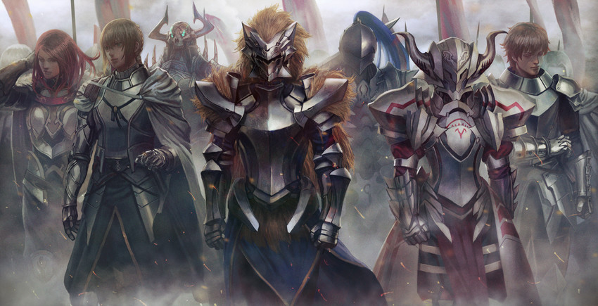 artoria pendragon, mordred, berserker, king hassan, gawain, and 3 more (fate and 5 more) drawn by kakotomirai