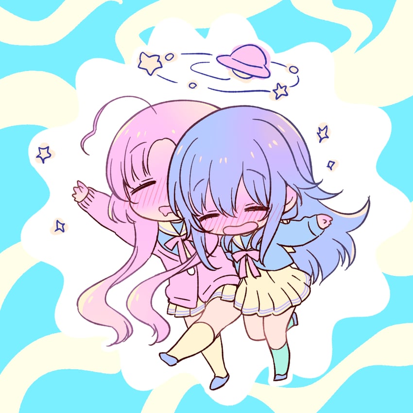 konohoshi umika and akeuchi yuu (hoshikuzu telepath) drawn by ookuma_rasuko
