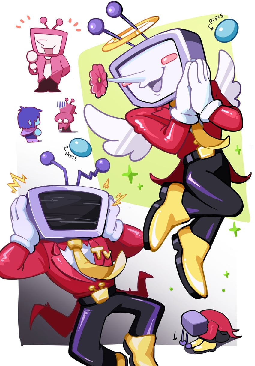 kris, ant tenna, and hero sword (deltarune) drawn by oimo64