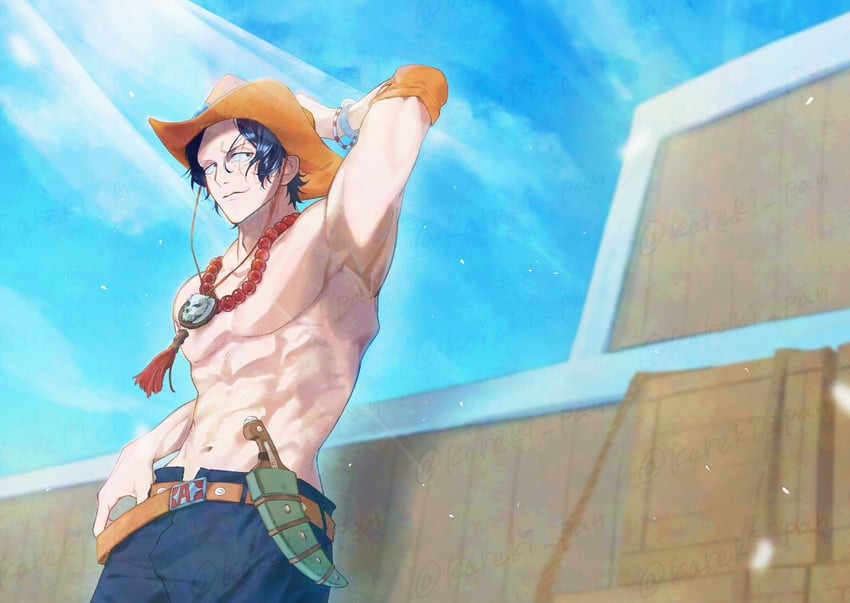 portgas d. ace (one piece) drawn by gunjo_shizuko