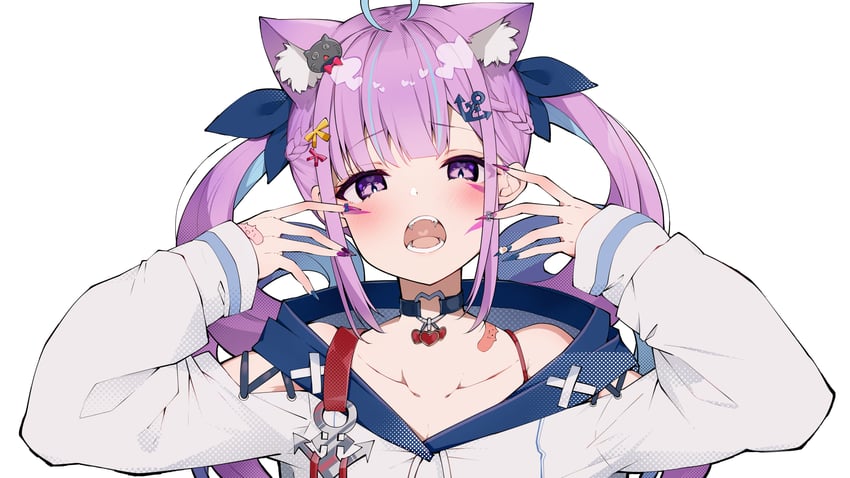 minato aqua and neko (hololive and 1 more) drawn by darjeeling_(reley)