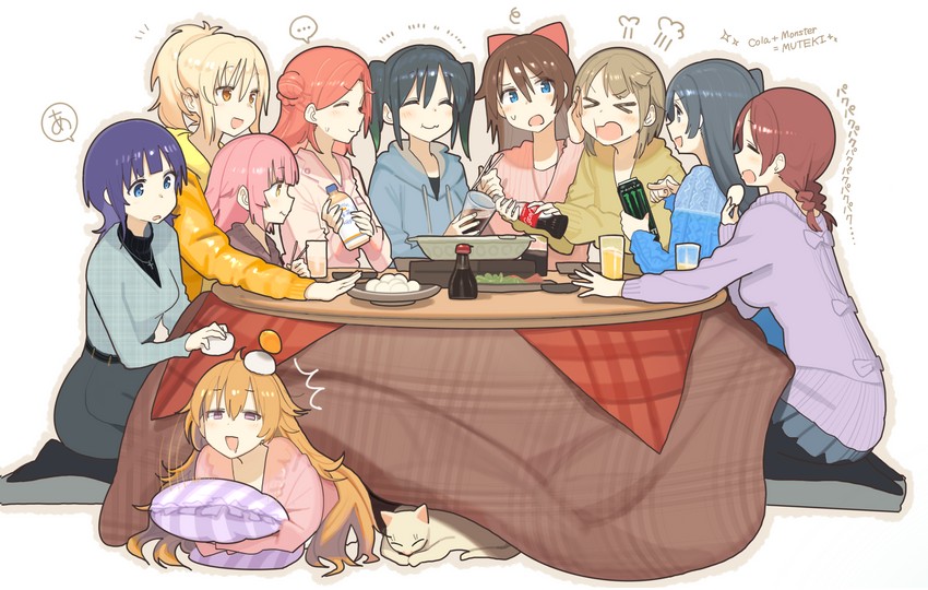 yuki setsuna, uehara ayumu, takasaki yu, osaka shizuku, tennoji rina, and 6 more (love live! and 1 more) drawn by kasa_list